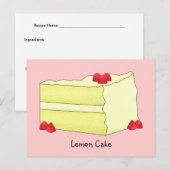 Lemon Cake Recipe Card Briefkaart (Voorkant / Achterkant)