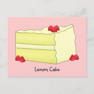 Lemon Cake Recipe Card Briefkaart