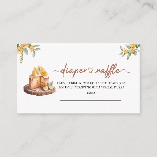 Lemon Cakes Waterverf baby shower Informatiekaartje (Voorkant)