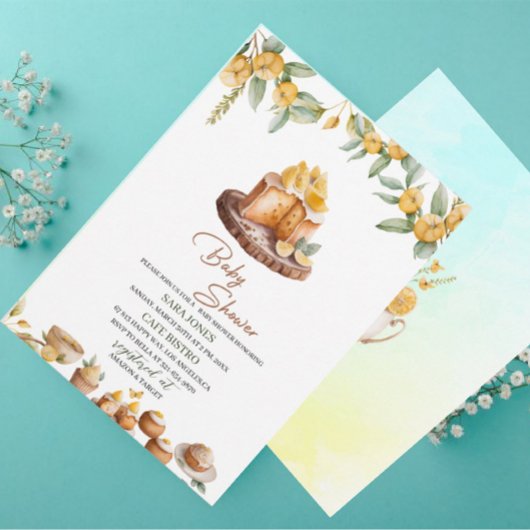 Lemon Cakes Waterverf Baby shower Kaart