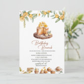 Lemon Cakes Waterverf Birthday Brunch Kaart (Staand voorkant)