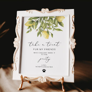 Lemon Calligrafie Hondentraktatie Trouwteken Poster