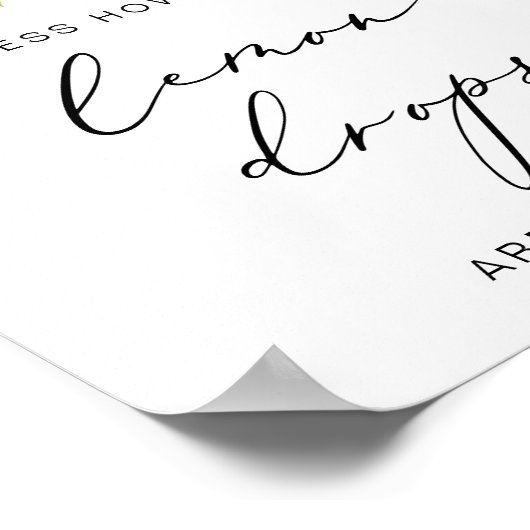Lemon Calligrafie Vrijgezellenfeest Lemon drops Te Poster (Hoek)