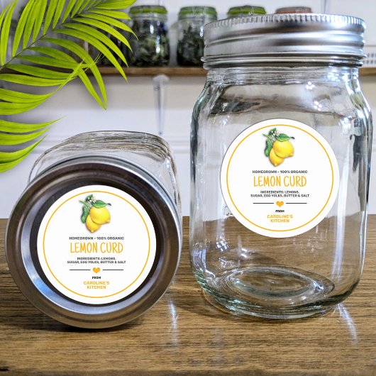 Lemon Canning Jar Label