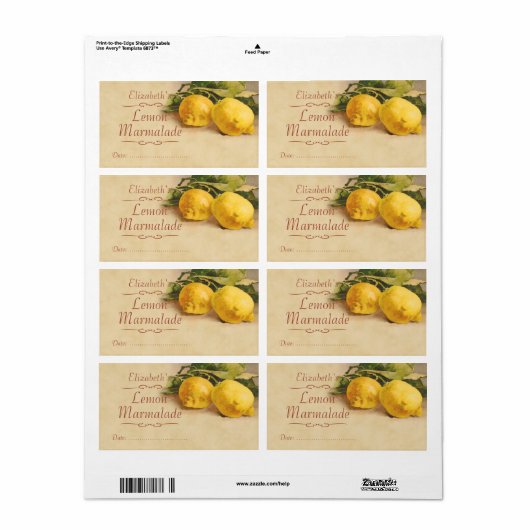 Lemon Canning label (Full Sheet)