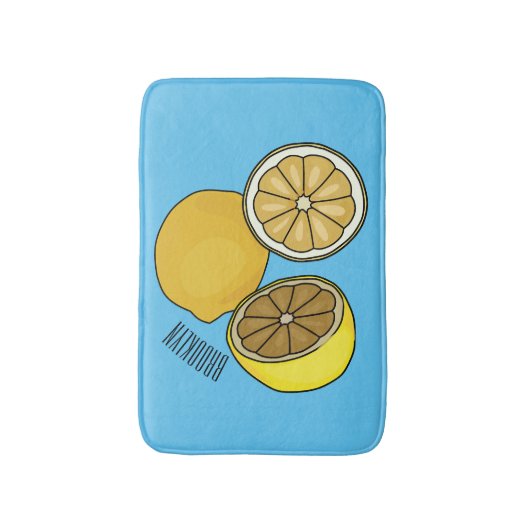 Lemon cartoon illustratie badmat (Voorkant Verticaal)