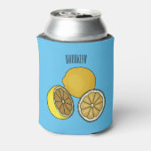 Lemon cartoon illustratie blikjeskoeler (Blikje Achterkant)