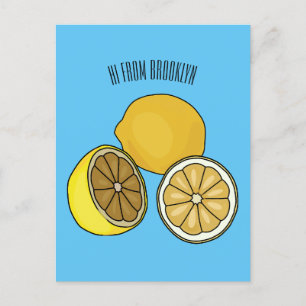 Lemon cartoon illustratie briefkaart