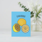 Lemon cartoon illustratie briefkaart (Staand voorkant)