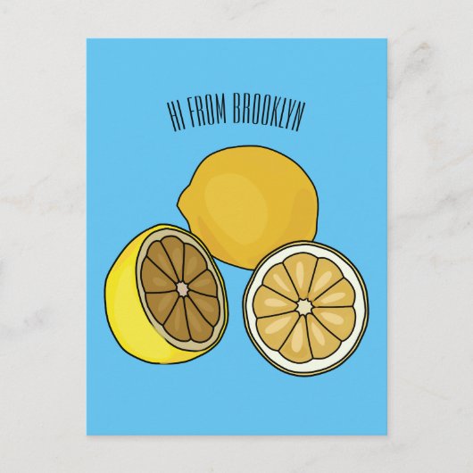 Lemon cartoon illustratie briefkaart (Voorkant)