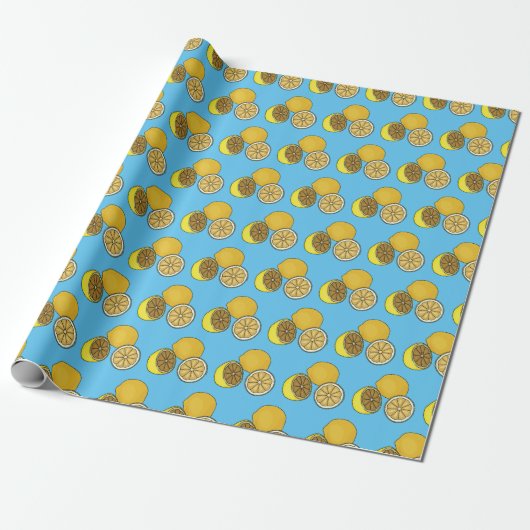 Lemon cartoon illustratie cadeaupapier (Uitgerold)