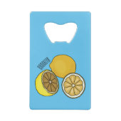 Lemon cartoon illustratie creditkaart flessenopener (Achterkant)