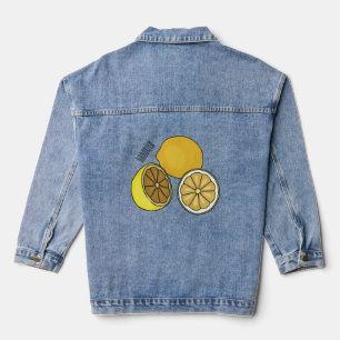 Lemon cartoon illustratie denim jacket