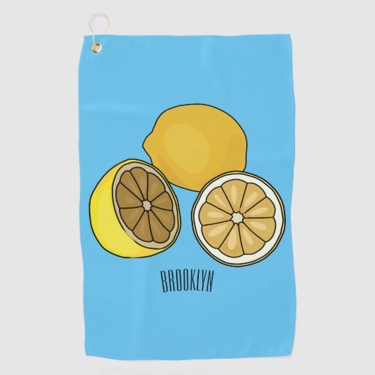 Lemon cartoon illustratie golfhanddoek (Voorkant)