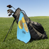 Lemon cartoon illustratie golfhanddoek (Groen)