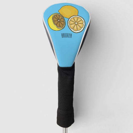Lemon cartoon illustratie golfheadcover (Voorkant)