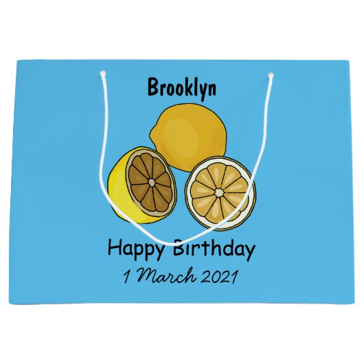 Lemon cartoon illustratie groot cadeauzakje (Voorkant)