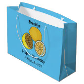 Lemon cartoon illustratie groot cadeauzakje (Achterkant Gekanteld)
