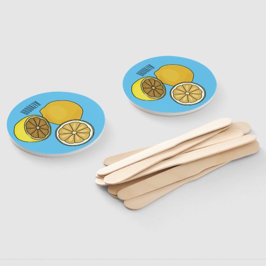 Lemon cartoon illustratie handwaaier (Niet-gemonteerd)