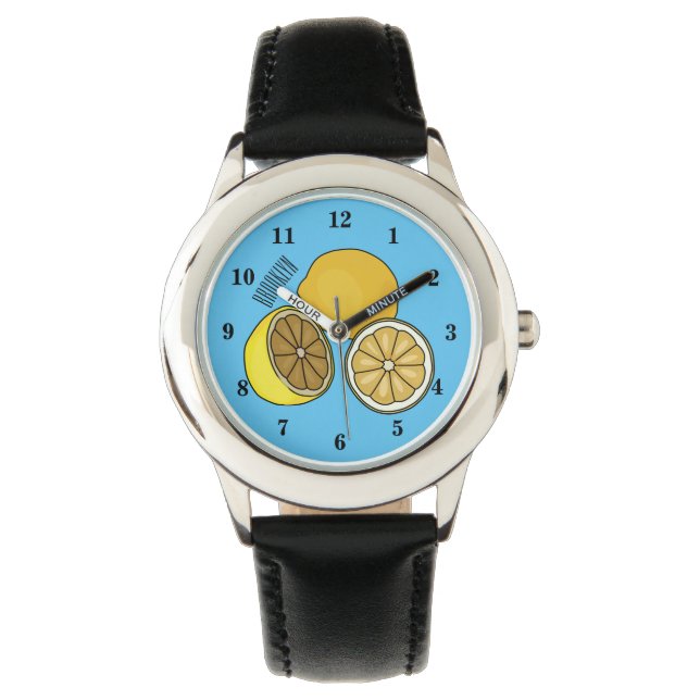 Lemon cartoon illustratie horloge (Voorkant)
