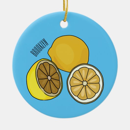 Lemon cartoon illustratie keramisch ornament (Voorkant)