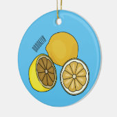 Lemon cartoon illustratie keramisch ornament (Links)
