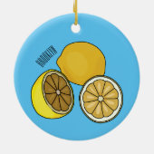 Lemon cartoon illustratie keramisch ornament (Achterkant)