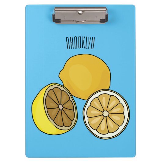 Lemon cartoon illustratie klembord (Voorkant)