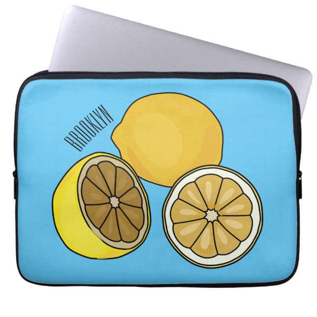 Lemon cartoon illustratie laptop sleeve (Voorkant)