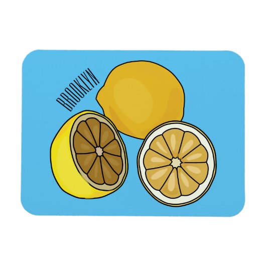 Lemon cartoon illustratie magneet (Horizontaal)