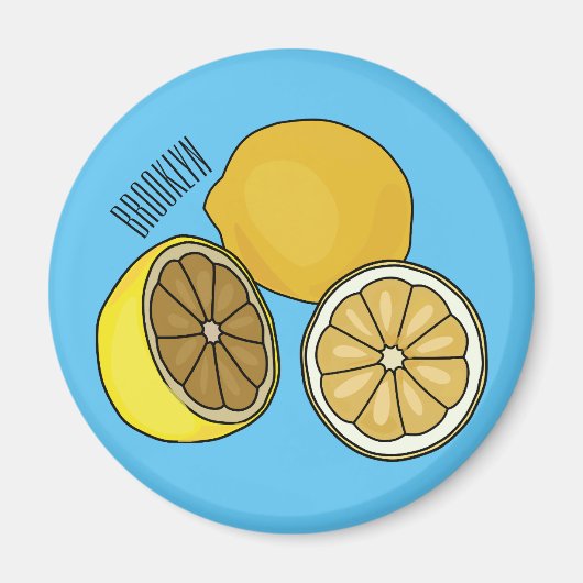 Lemon cartoon illustratie magneet (Voorkant)