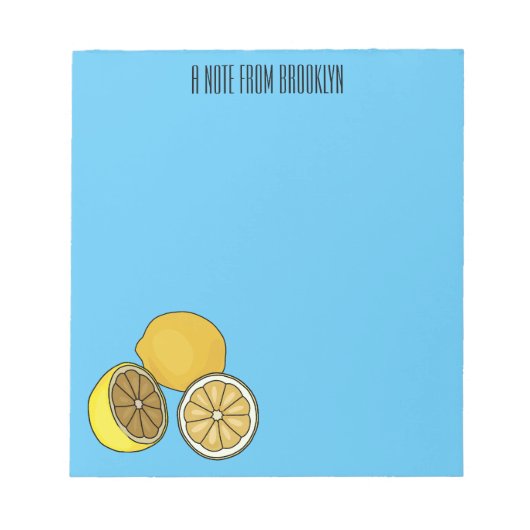 Lemon cartoon illustratie notitieblok (Voorkant)
