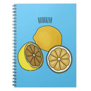 Lemon cartoon illustratie notitieboek