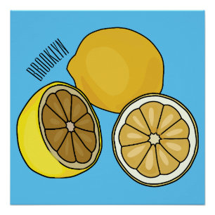 Lemon cartoon illustratie perfect poster