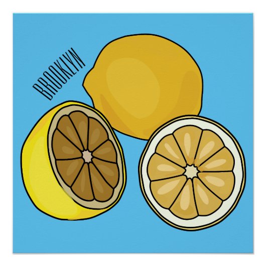 Lemon cartoon illustratie perfect poster (Voorkant)