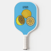Lemon cartoon illustratie pickleball paddle (Achterkant)