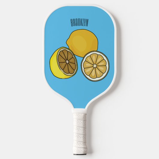 Lemon cartoon illustratie pickleball paddle (Voorkant)