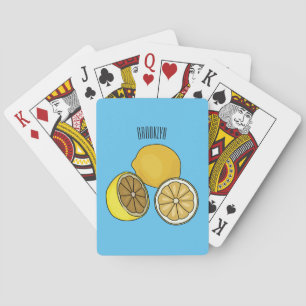 Lemon cartoon illustratie pokerkaarten
