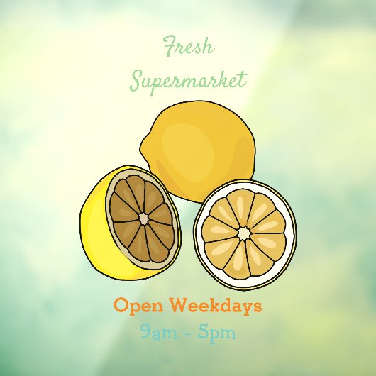Lemon cartoon illustratie raamsticker (Vel 3)