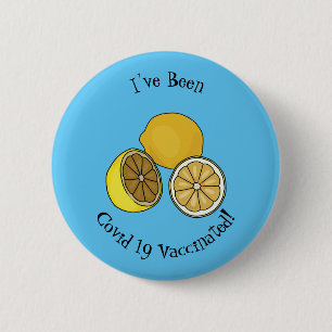 Lemon cartoon illustratie ronde button 5,7 cm