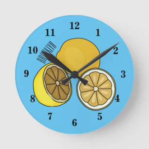 Lemon cartoon illustratie ronde klok