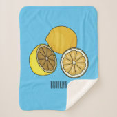 Lemon cartoon illustratie sherpa deken (Voorkant)