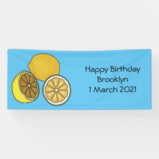 Lemon cartoon illustratie spandoek (Horizontaal)