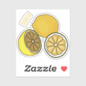 Lemon cartoon illustratie sticker (Vel)
