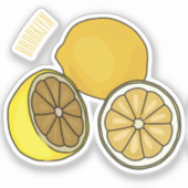 Lemon cartoon illustratie sticker (Voorkant)