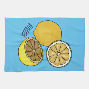 Lemon cartoon illustratie theedoek