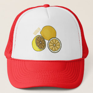 Lemon cartoon illustratie trucker pet
