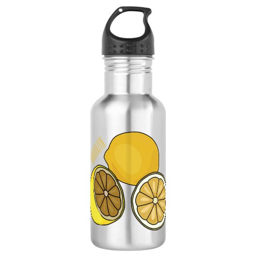 Lemon cartoon illustratie waterfles  (Voorkant)