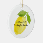 Lemon Ceramic Personalized Year Kerstmis Ornament (Rechts)