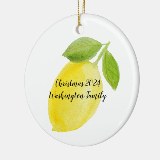 Lemon Ceramic Personalized Year Kerstmis Ornament (Links)